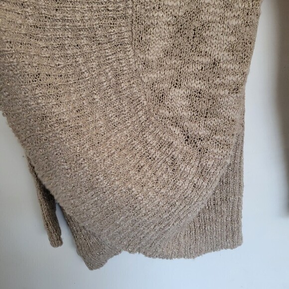 Chico's Wool Lace Back Lara Cocoon Cardigan Sweater Beige Metallic Gold Size 0 - Picture 7 of 14